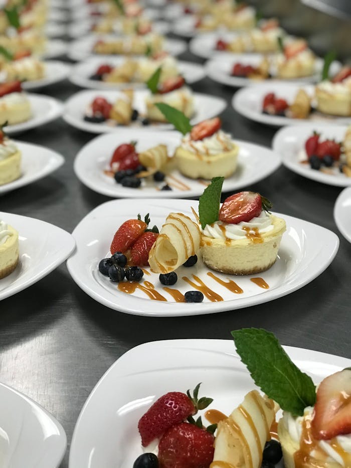 Sttrawberry Desserts on a Banquet Table